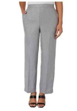 Alfred Dunner Light Gray Pull On Elastic Waist Pants 10
