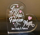 ❤️ Mothers birthday Gift - Personalised  - Love you forever Standing Heart-Gift