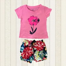 Gap Toddler Girls Set Pull-On Short and Print Shirt US 12-18 mo NEW