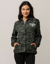 New Element Camo Button Front Women's Teens Coache's Medium Jackets Rwhd-7