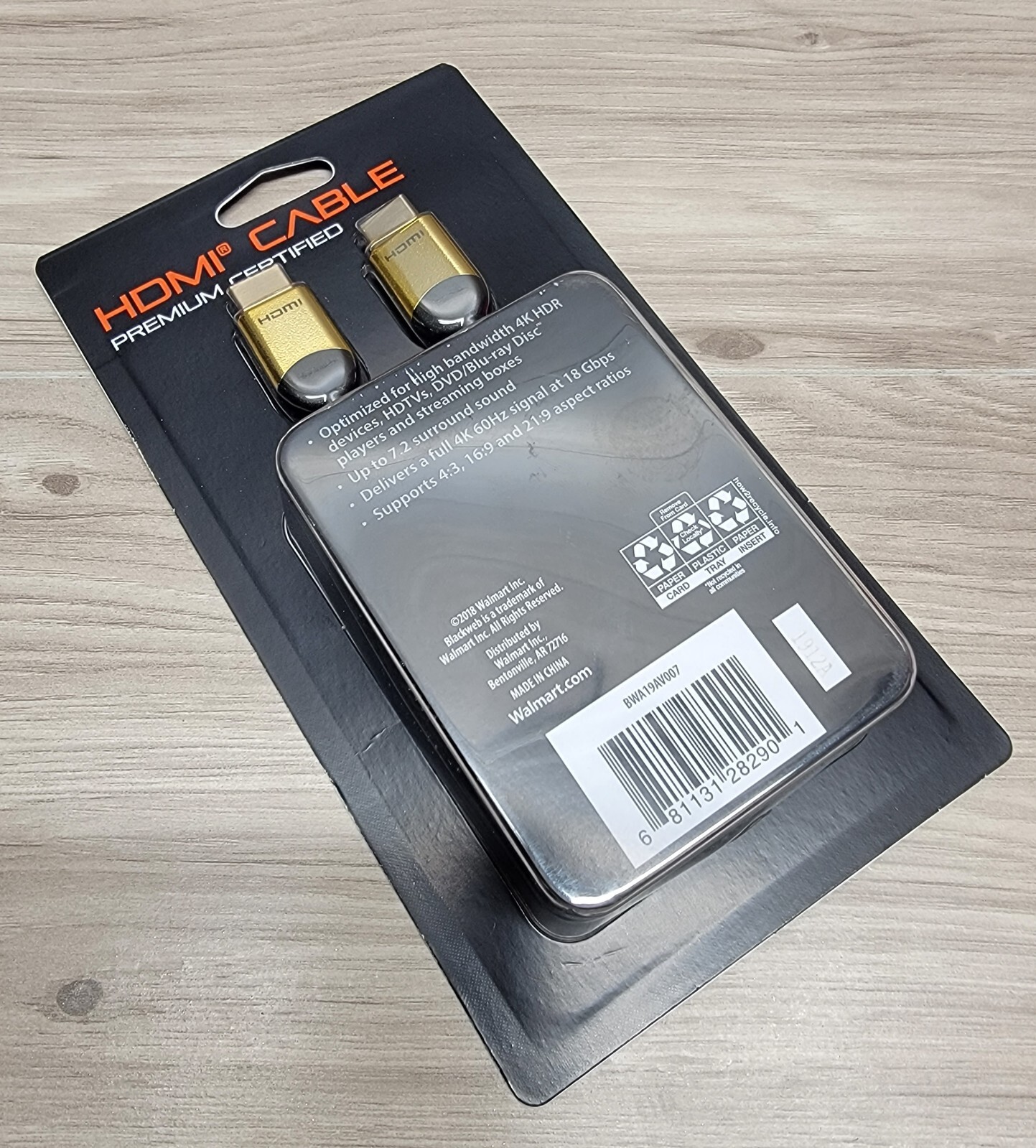Blackweb High Speed HDMI Cable 6 Ft Premium Certified 4K Ultra HD New -Free Ship