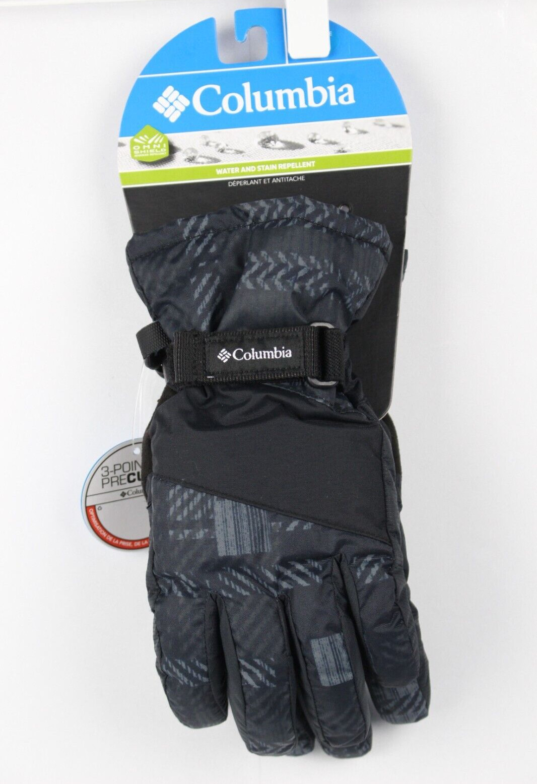Columbia Unisex Kids Gloves Core III Printed Gloves Ski Snow Black Fleece Lined