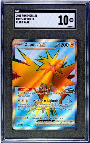 ZAPDOS EX Full Art Pokémon 151 #192 Ultra Rare SGC 10