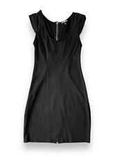 Express Black Bodycon Mini Dress Small/ 2 Cap Sleeve Zip Back Party Date Club