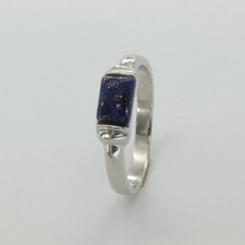 Size 7 1/2 - Size 7.5 - Square BLUE LAPIS LAZULI Ring 925 STERLING SILVER 77