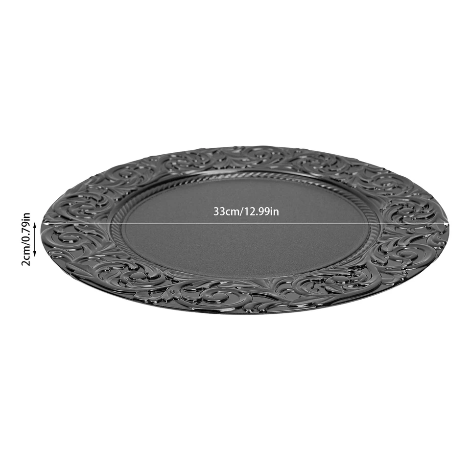 100PCS 13" Charger Dinner Plate Spraying Paint Process Party Dinner Plates Black - Image 2 of 4