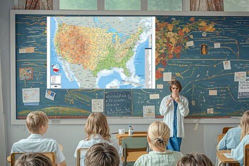 18x29 Inch United States Map Geography Atlas US USA Wall Chart Print Poster - Picture 10 of 10