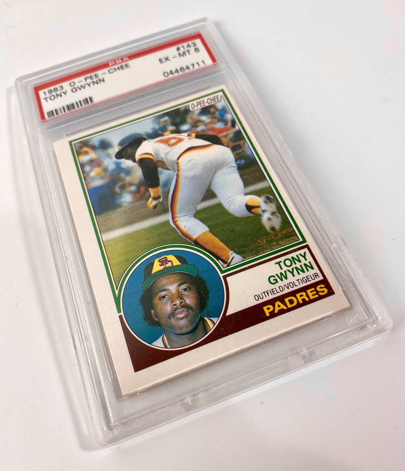 1983 O-PEE-CHEE Tony Gwynn Card #143 Graded PSA EX-MT 6