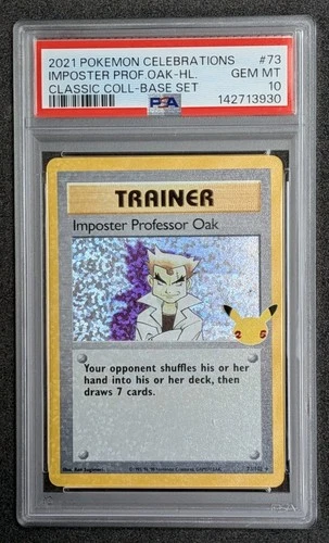 2021 POKEMON CELEBRATIONS CLASSIC COLL #73 IMPOSTER PROFESSOR OAK-HOLO PSA 10