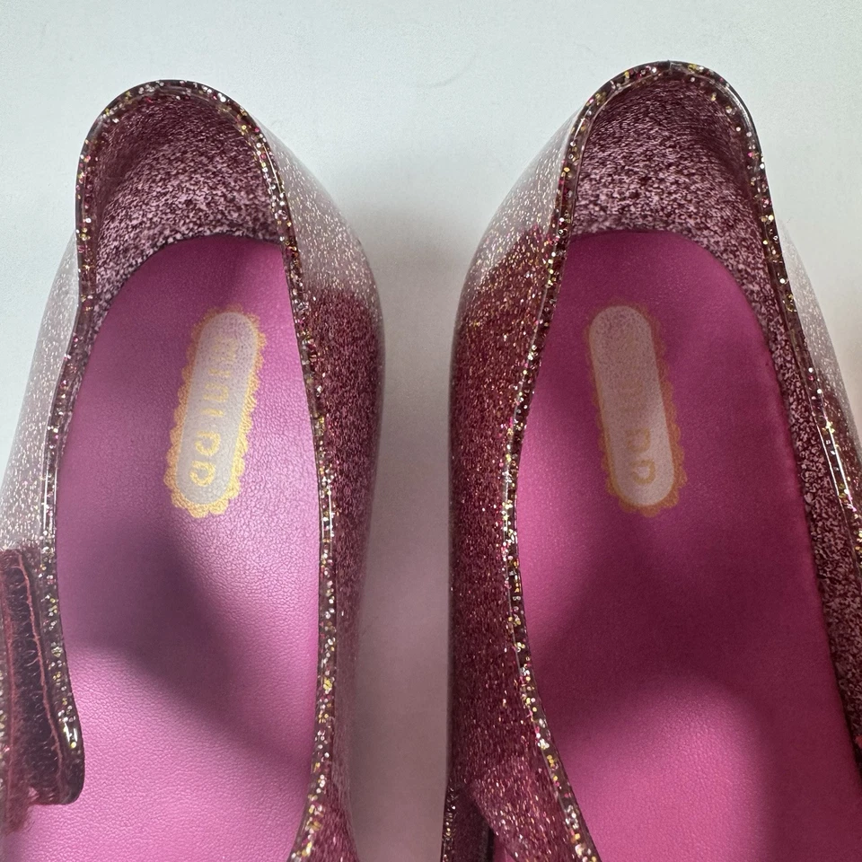 Мини DD молодежи девочек бант желе опрятный блестящий туфли красный/розовый лот из 2 размер 12 - Изображение 3 из 4