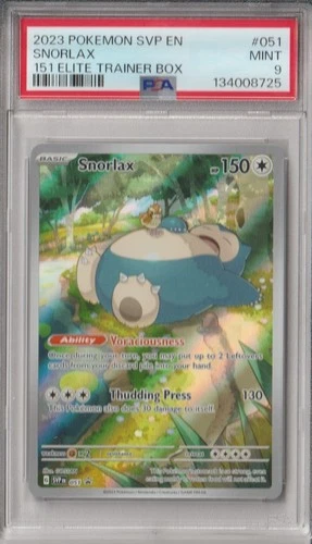 2023 Pokemon SVP Snorlax 151 Elite Trainer Box Black Star Promo #051 PSA 9 Mint