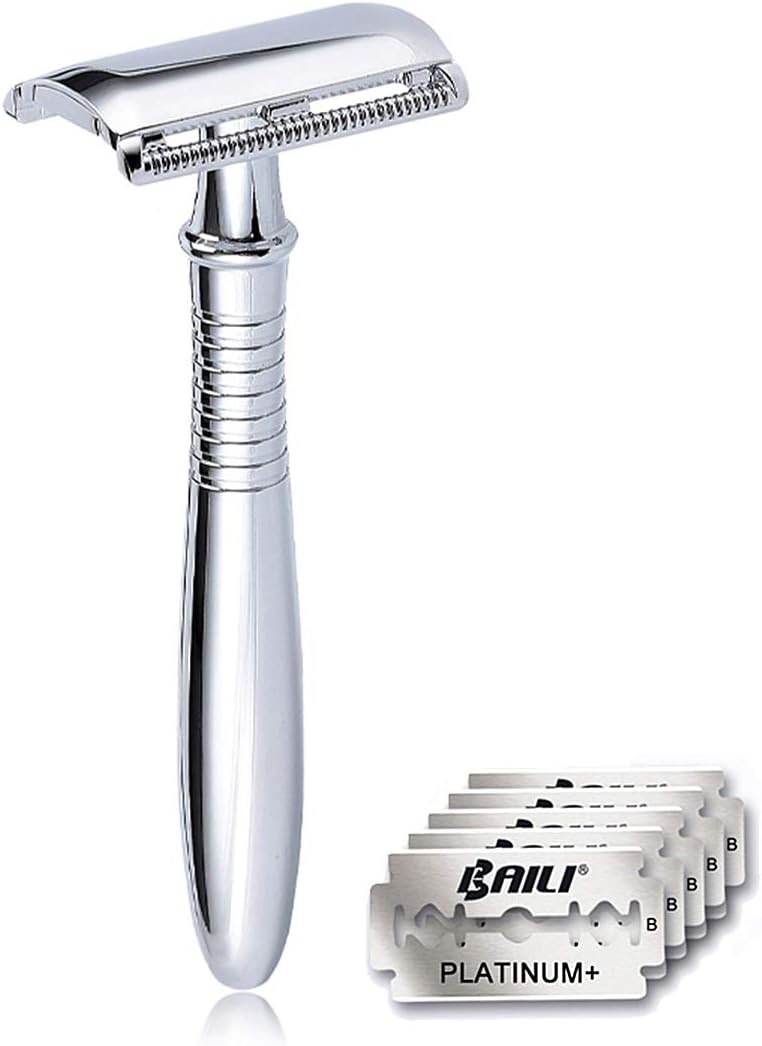 BAILI Classic 3-Piece Metal Double Edge Eco Safety Razor Lon