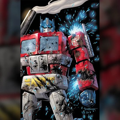 [OPTIMUS BLACK] TRANSFORMERS #10 BATTLE DAMAGE KIRKHAM VIRGIN MEGACON EXCLUSIVE