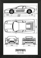 BNW Ferrari F512 M 1994 Framed Wall Art Poster Canvas Print Picture