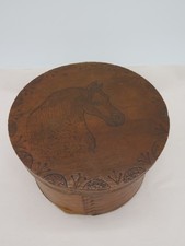 Early 19th Century Wooden Round Form box 1906 with horse