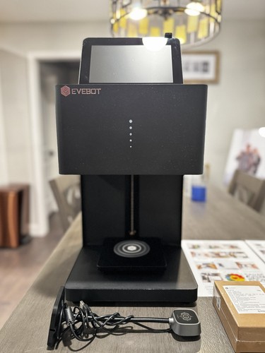 EVEBOT EB-FC Coffee Printer Color Latte Art Printer w/ Selfie Camera Black