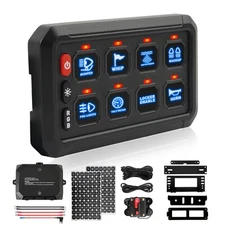 8 Gang Switch Panel Car Marine Boat Power LED Light Bar Touch Button Control Box