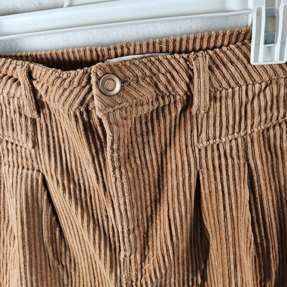 SO 灯芯绒裤子女式 17 码棕色气球腿超高腰秋季 — 第 4/4 张图片