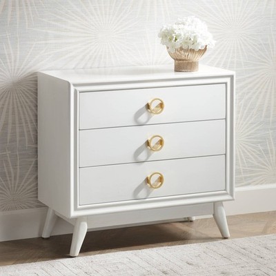 Crestview Collection Oslo 32''W White 3-Drawer Accent Chest