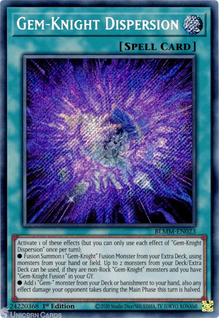 BLMM-EN023 Gem-Knight Dispersion : Secret Rare 1st Edition Mint YuGiOh Card