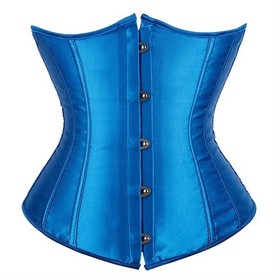 Gothic Underbust Corset Waist Cincher Bustier Top Satin Lace Up Lingerie Plus