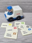 1970s Vintage Fisher Price Little People Mail Car w/ Mail Letters Mailwoman