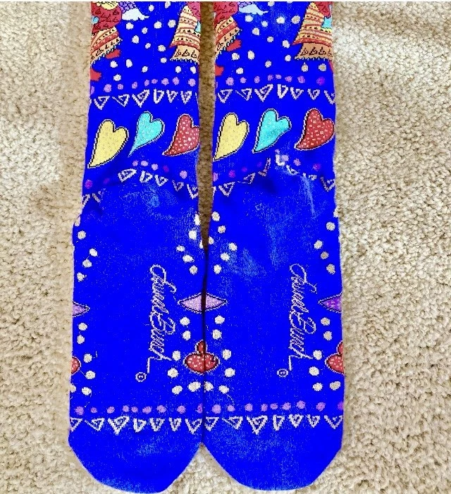 Calcetines Laurel Burch Ángel Gato Felino Hadas Colores Vibrantes Usados en Excelente Condición *Leer* Foto 4 de 4