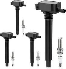 Set of 4 Ignition Coil Pack and Iridium Spark Plugs Compatible with Jeep Compass