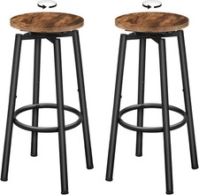 HOOBRO 360 Swivel Bar Stools Set of 2, Round Kitchen Breakfast Stools, Bar Chai