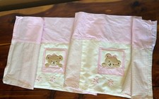 Kids Line Baby Girl Nursery Valance Pink Gingham Teddy Bear Appliqu  58  x14  