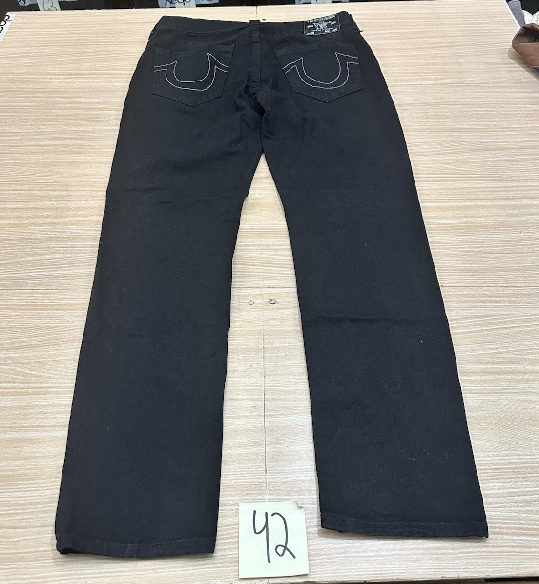 True Religion Jeans Men's 34 Dark Wash Black Geno Relaxed Slim Fit