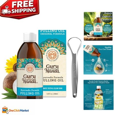 Natural Oil Pulling Mouthwash for Teeth and Gums, Coconut & Sesame, 8.45 Fl Oz