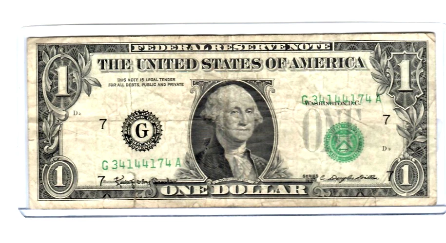 $1 (SEALS & SERIALS DOWNSHIFT ERROR) "1963" $1 (SEAL DOWNSHIFT ERROR) 1963 RARE - Image 2 of 3