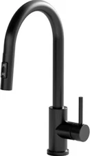 TRE Home Kitchen Faucet with Pull Down Sprayer - Single Hole, Multi-Use Black
