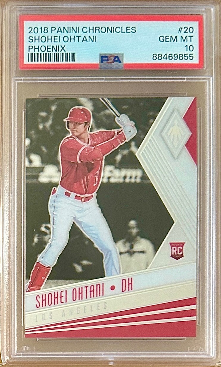 Shohei Ohtani #20 Baseball Cards 2018 Panini Chronicles Phoenix trading card — raw and PSA graded price guide