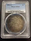 1884-O Morgan Silver Dollar – PCGS MS65   Beautiful Toning On Obverse & Reverse