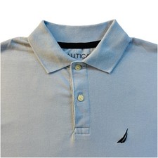 Nautica Men's Polo Shirt Size Small Light Blue Cotton Blend Classic Fit