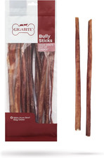 Gigabite Bully Sticks for Dogs All Natural Beef Pizzle Dog Chews, Odor Rawhide