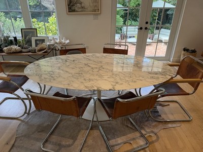 Knoll Saarinen Oval Dining Table - Arabescato 78