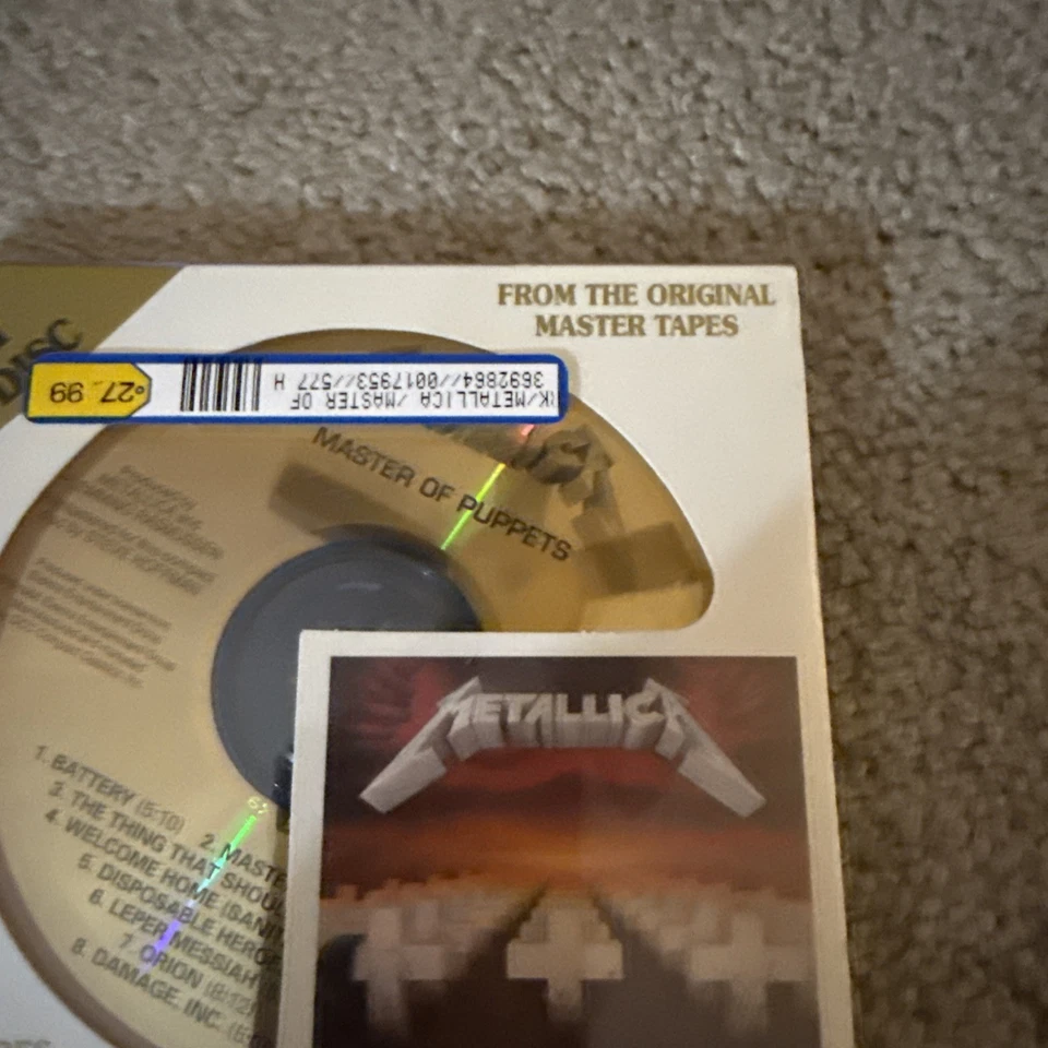 Metallica - Master of Puppets 24kt Karat Gold Disc CD New / Sealed Vintage RARE! Foto 2 de 4