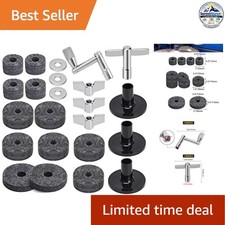 Cymbal Accessory Set 23PCS Drum Replacement Parts Metal Gray Felt Pads