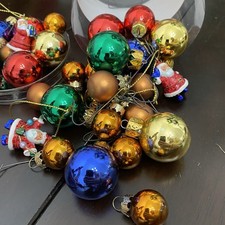 4in Tube Of Macy's Holiday Lane Vintage Glass Ornaments 21 