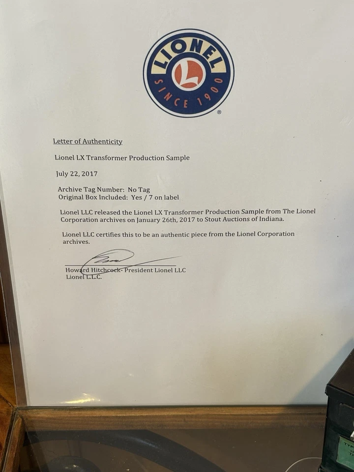 ~Rare Production Sample~Lionel Prewar Factory Archive Transformer (LX) Paperwork - Image 2 of 4