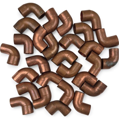 Lot of 28 - 1/2" Copper 90° Street Elbows C×FTG Sweat Solder Fittings NOS