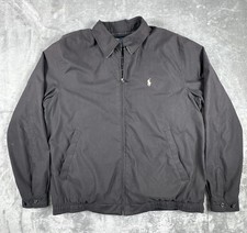 Polo Ralph Lauren Harrington Bomber Jacket Mens LT Black Plaid Lined Vintage