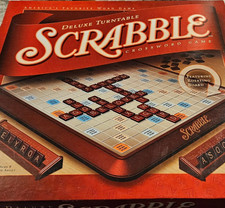 Scrabble Deluxe Turntable Word Game 2001 Hasbro