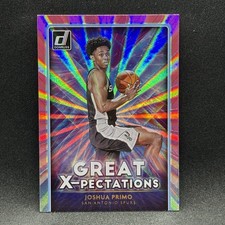 Joshua Primo Rookie HOLO PINK LASER Great X-pectations 2021-22 Donruss #3 Spurs