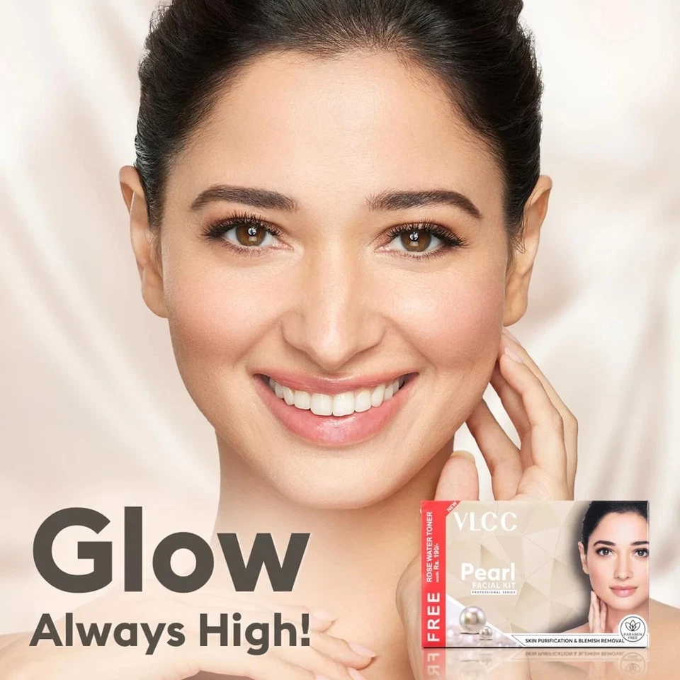 Kit facial VLCC Pearl, eliminación de manchas con tónico de agua de rosas GRATIS sin parabenos Foto 3 de 4