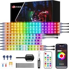 12pcs Underglow Led Strip Light Kit With App Control Dual Zone Brake Turn S...