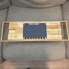 Bathtub Caddy Natural Bamboo With Extendable Sides